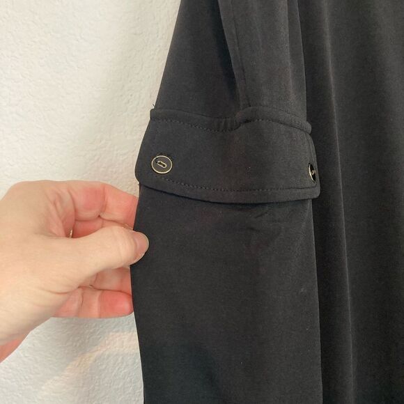 Susan Graver stretchy pull on trousers cargo pockets, elastic drawstring waist - Picture 6 of 12